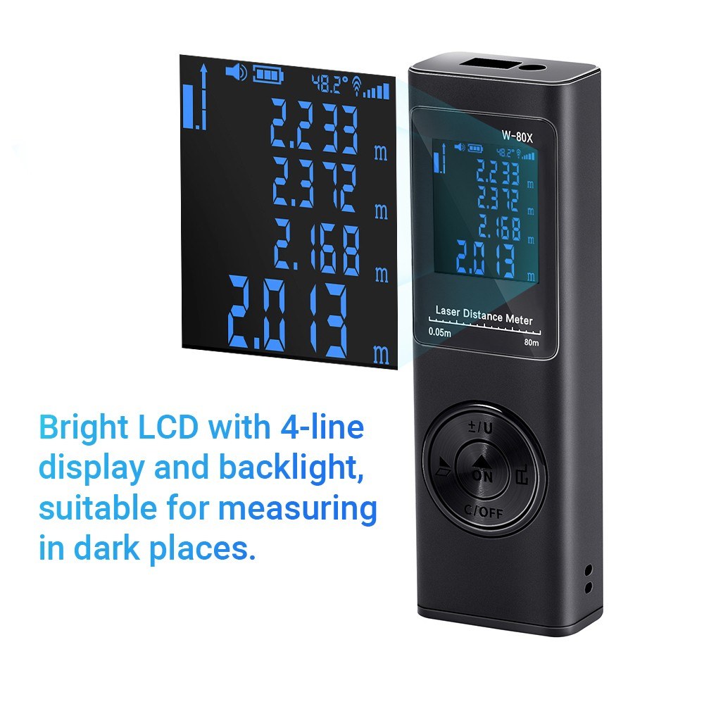 Handheld Rangefinder Digital Mini Distance Measuring Meter Laser Distance Meter Electronic Space Measurement for Area Volume Distances