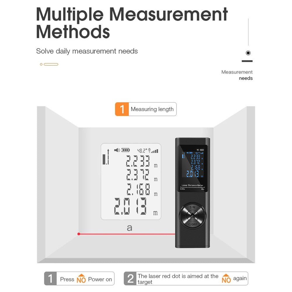 Handheld Rangefinder Digital Mini Distance Measuring Meter Laser Distance Meter Electronic Space Measurement for Area Volume Distances