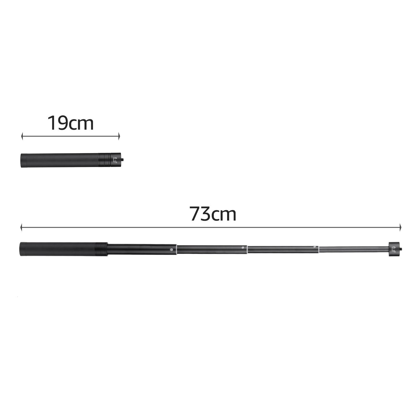 Telescopic Stabilizer Extension Rod Max. Length 73cm Aluminum Alloy Pole with 1/4 Inch Screw and Screw Hole for Gimbal Stabilizer Zhiyun Feiyu