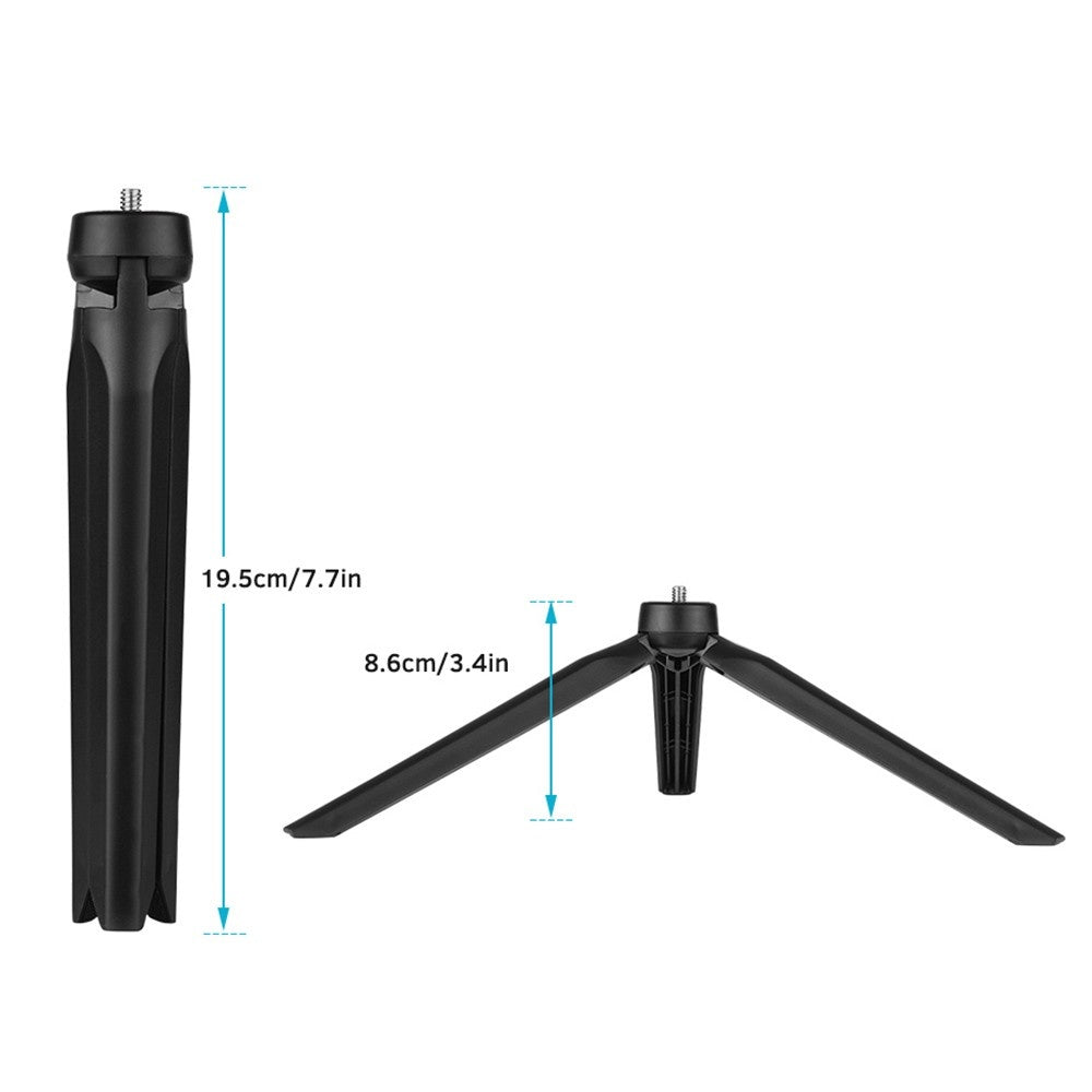 Andoer Smartphone Video Cage Kit Including 2pcs Mini LED Fill Lights + Mini Microphone + Handheld Smartphone Video Bracket + Mini Desktop Tripod Stand