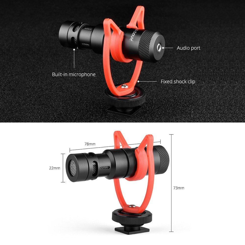 Andoer Smartphone Video Cage Kit Including 2pcs Mini LED Fill Lights + Mini Microphone + Handheld Smartphone Video Bracket + Mini Desktop Tripod Stand