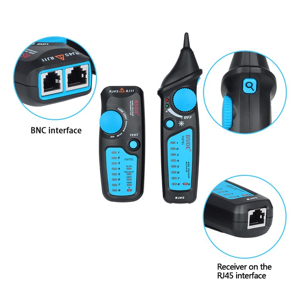 BSIDE Multi-functional LCD Network Cable Tester Wire Tracker RJ11 RJ45 Wire Network Cable Finder