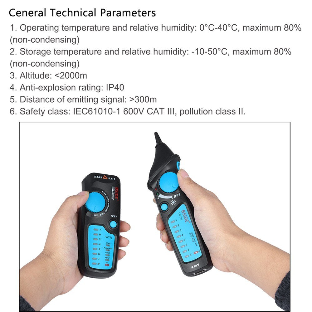 BSIDE Multi-functional LCD Network Cable Tester Wire Tracker RJ11 RJ45 Wire Network Cable Finder