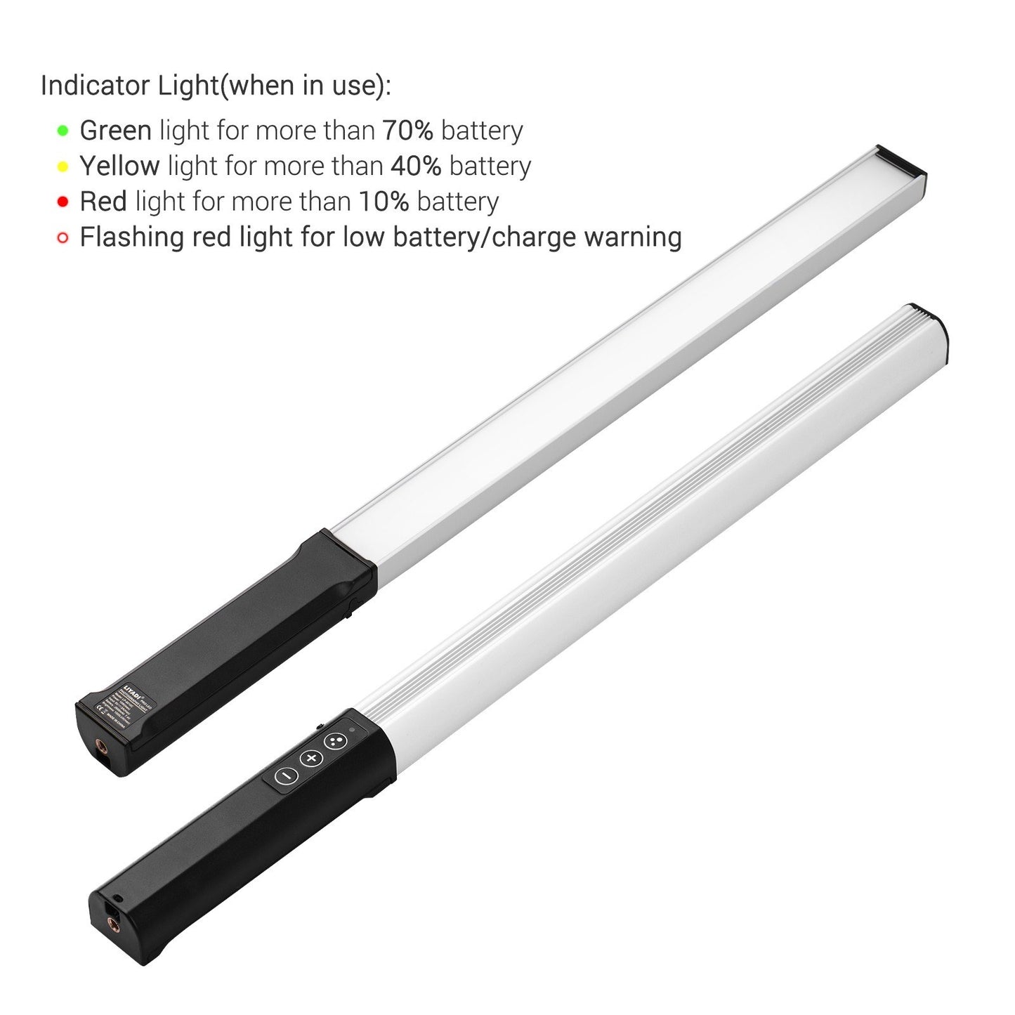 LIYADI RGB Handheld LED Light Wand Rechargeable Photography Light Stick 10 Lighting Modes 12 Brightness Levels 1000 Lumens 3200-5600K Color Temperature with Portable Bag Hanging Loop Remote Control