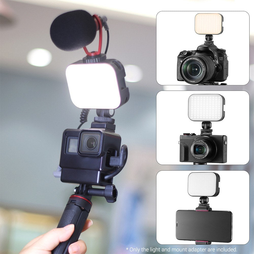 VIJIM VL100C Mini Video LED Light 6W CRI95 3200K-6500K Stepless Dimmable with Triple Cold Shoe Built-in Rechargeable 2000mAh Battery