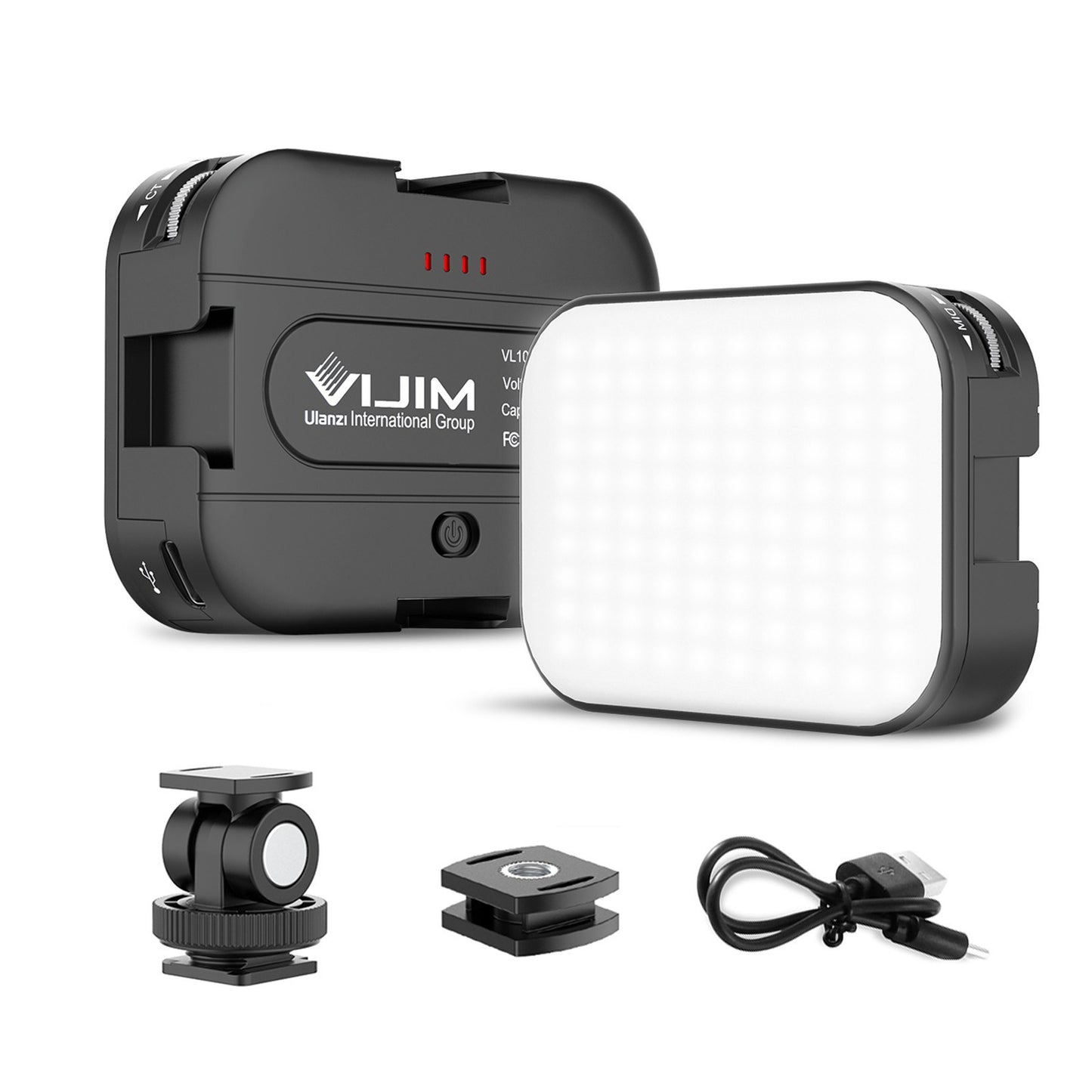 VIJIM VL100C Mini Video LED Light 6W CRI95 3200K-6500K Stepless Dimmable with Triple Cold Shoe Built-in Rechargeable 2000mAh Battery