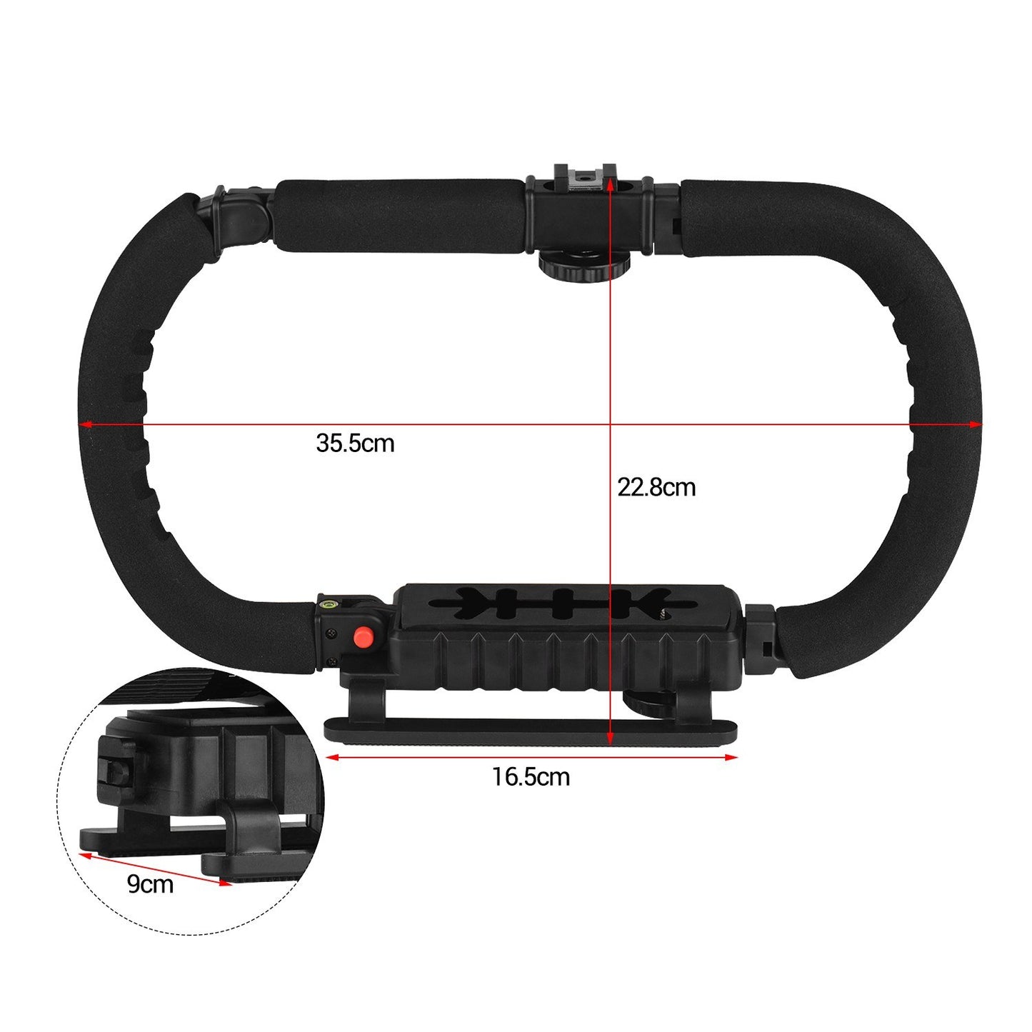 Professional Portable Foldable C-shaped Action Stabilizer Grip for DV Camera Smartphones