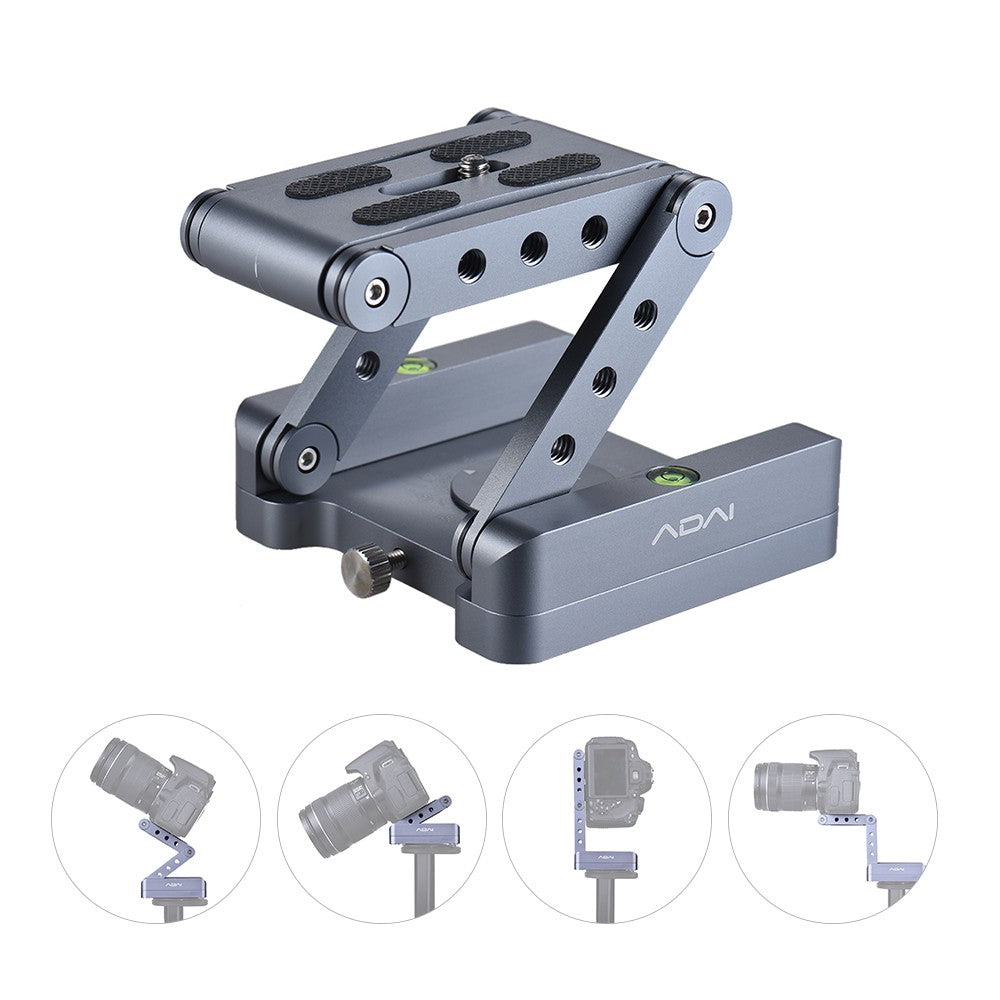 Aluminum Alloy Folding Z Tilt Head Z Flex Tilt Tripod Head - Silver