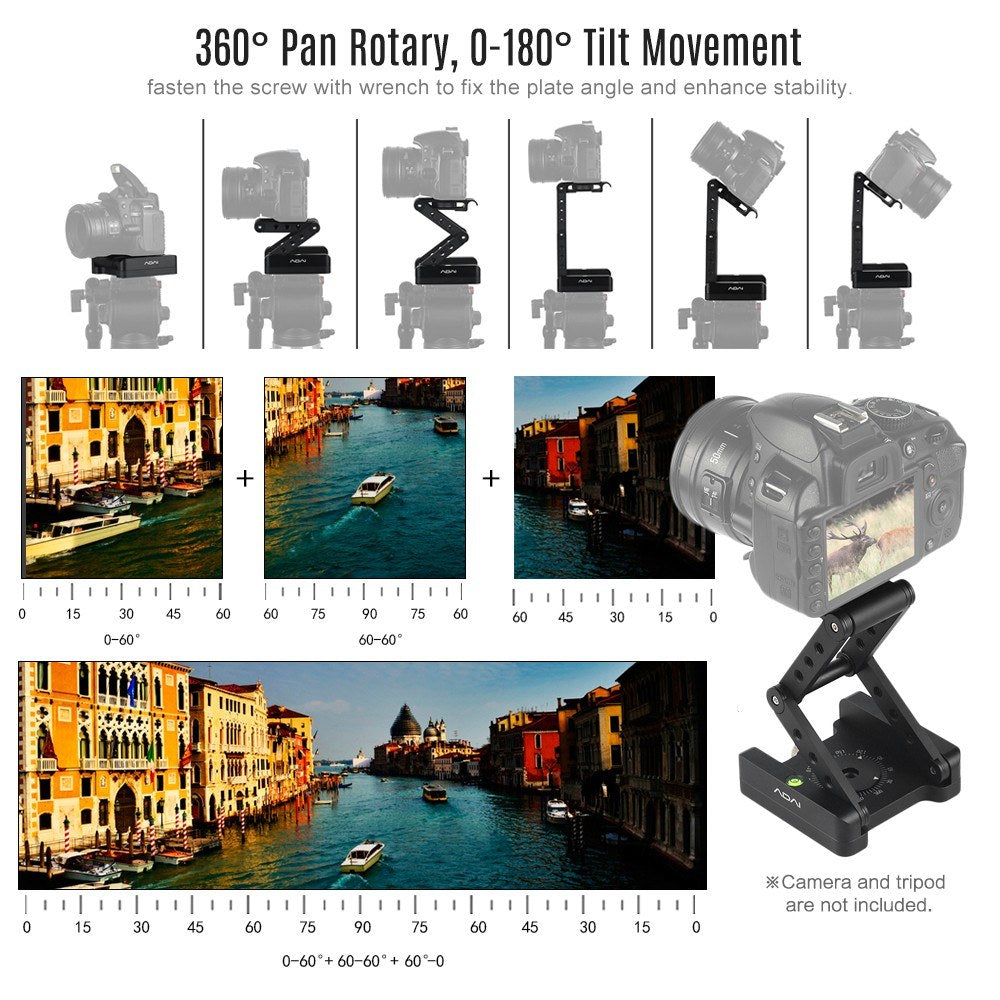 Aluminum Alloy Folding Z Tilt Head Z Flex Tilt Tripod Head - Black