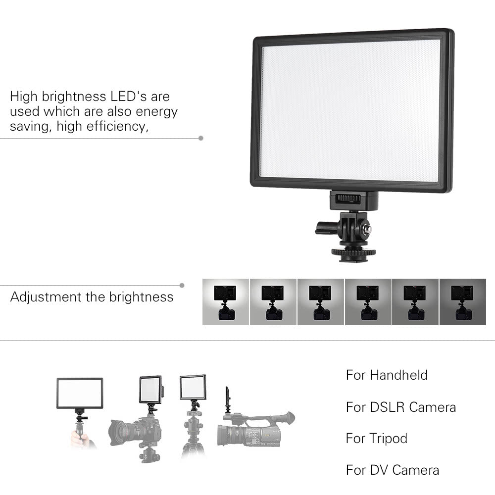 Viltrox L116B Professional Ultra-thin LED Video Light Photography Fill Light for Canon Nikon Sony Panasonic DSLR Camera and Camcorder
