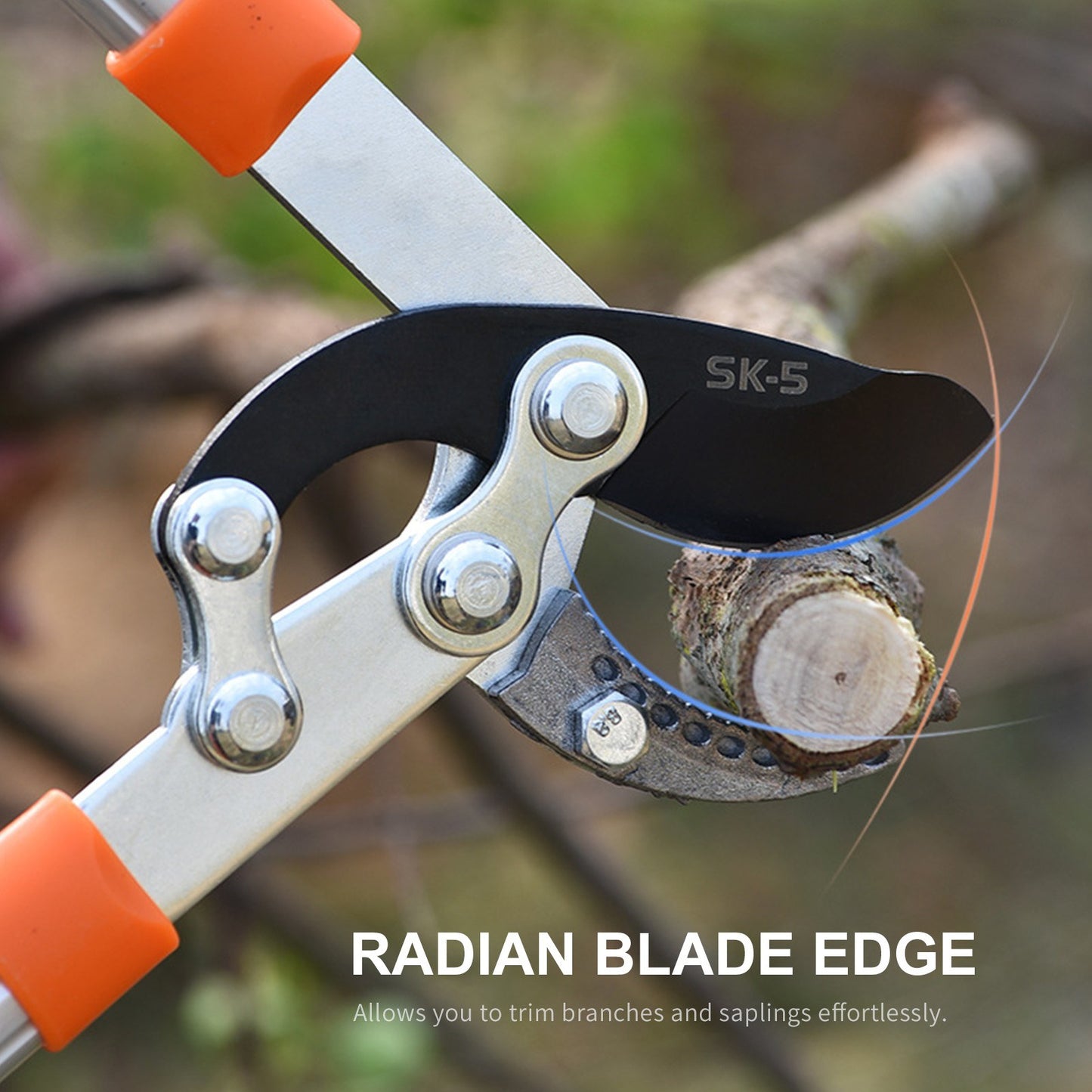 Professional Gardening Pruning Lopper Ratchet Loppers Secateurs Gardening Tool Kit for Cutting Thick Branches Plants - Orange