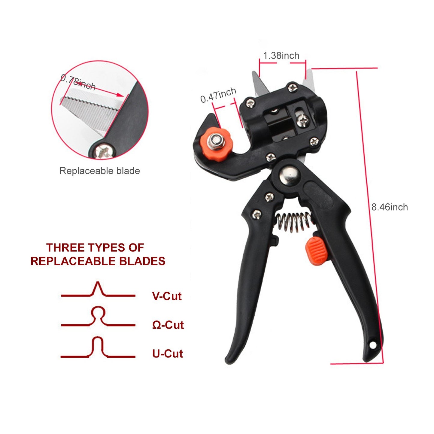 Professional Grafting Tools Grafter Pruner Kit 2 in 1 Scissors Cutting Tool Kit Set with Replaceable Blades
