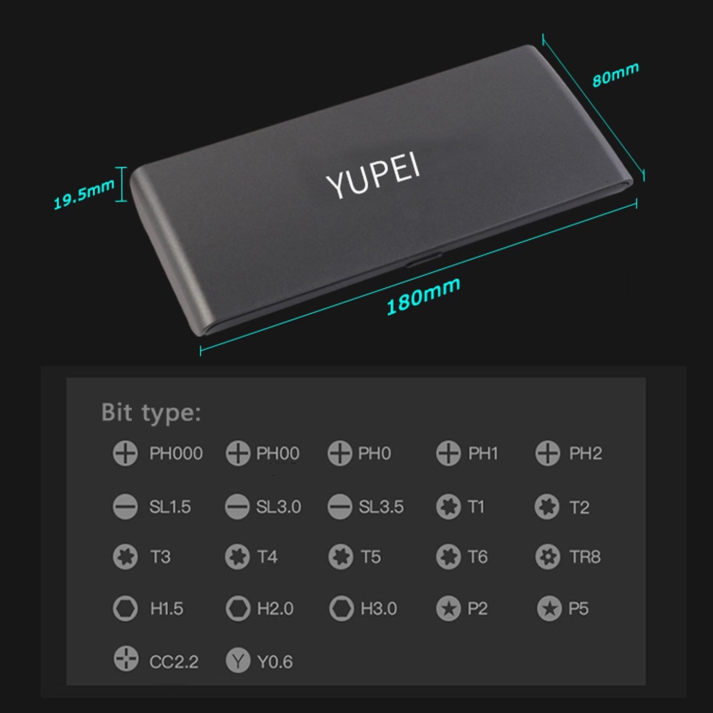 23 in 1 S2 Steel Screwdriver Multifunctional Repair Dismantle Tool Phone Glasses Camera Laptop Computer - Silver