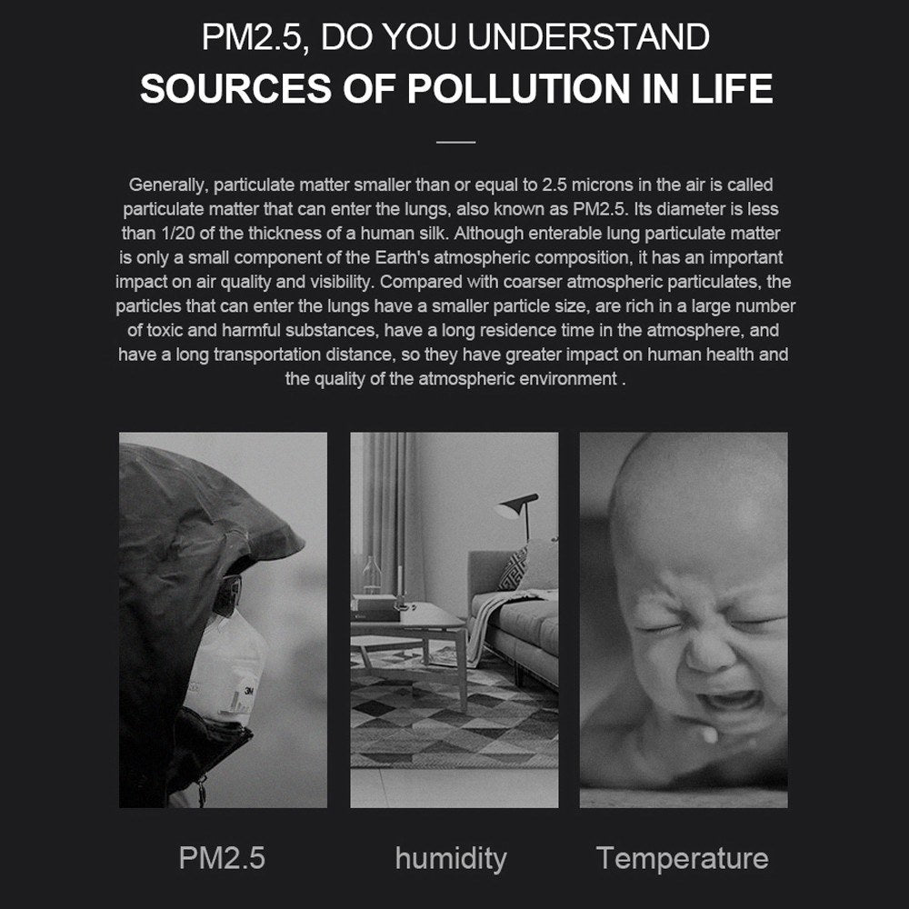 Air-08 Multifunction Portable High Definition LED Laser PM2.5 Temperature Humidity Detector Intelligent Detect Tool