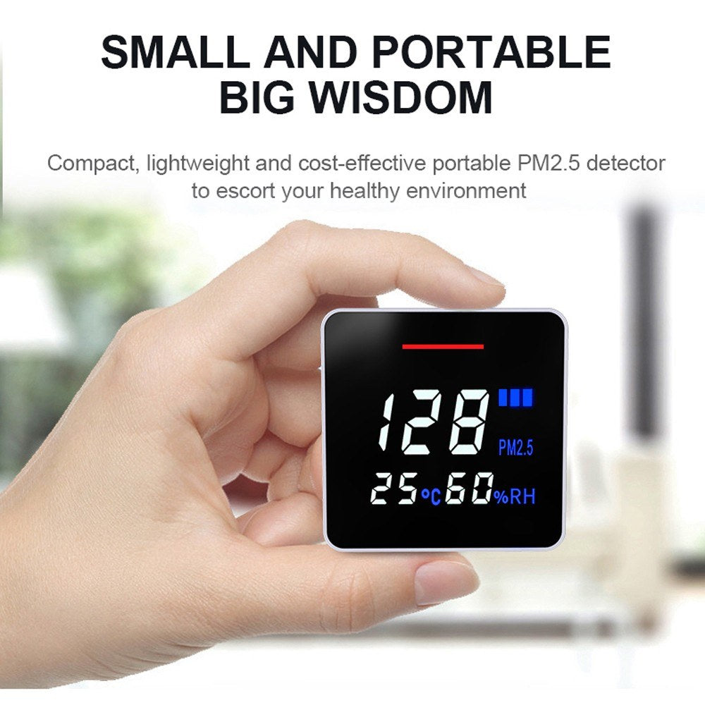 Air-08 Multifunction Portable High Definition LED Laser PM2.5 Temperature Humidity Detector Intelligent Detect Tool