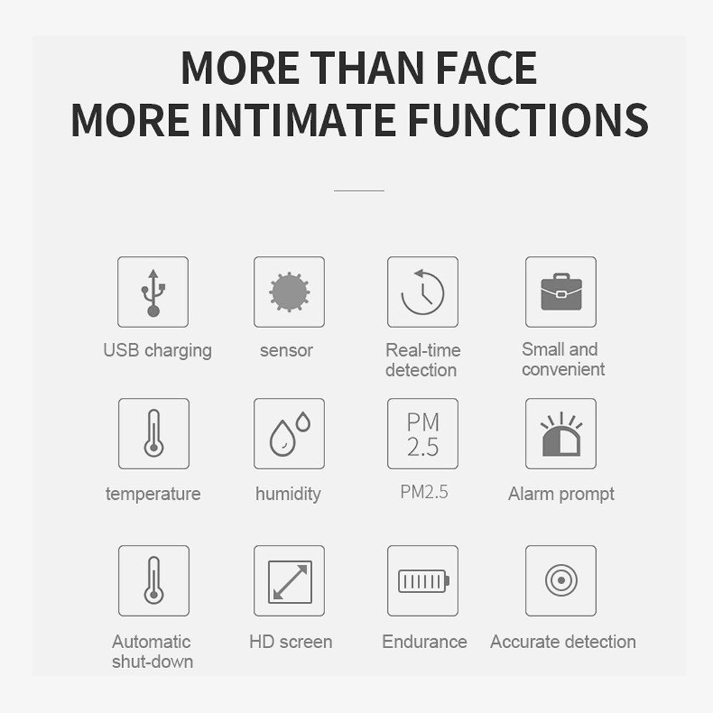 Air-08 Multifunction Portable High Definition LED Laser PM2.5 Temperature Humidity Detector Intelligent Detect Tool