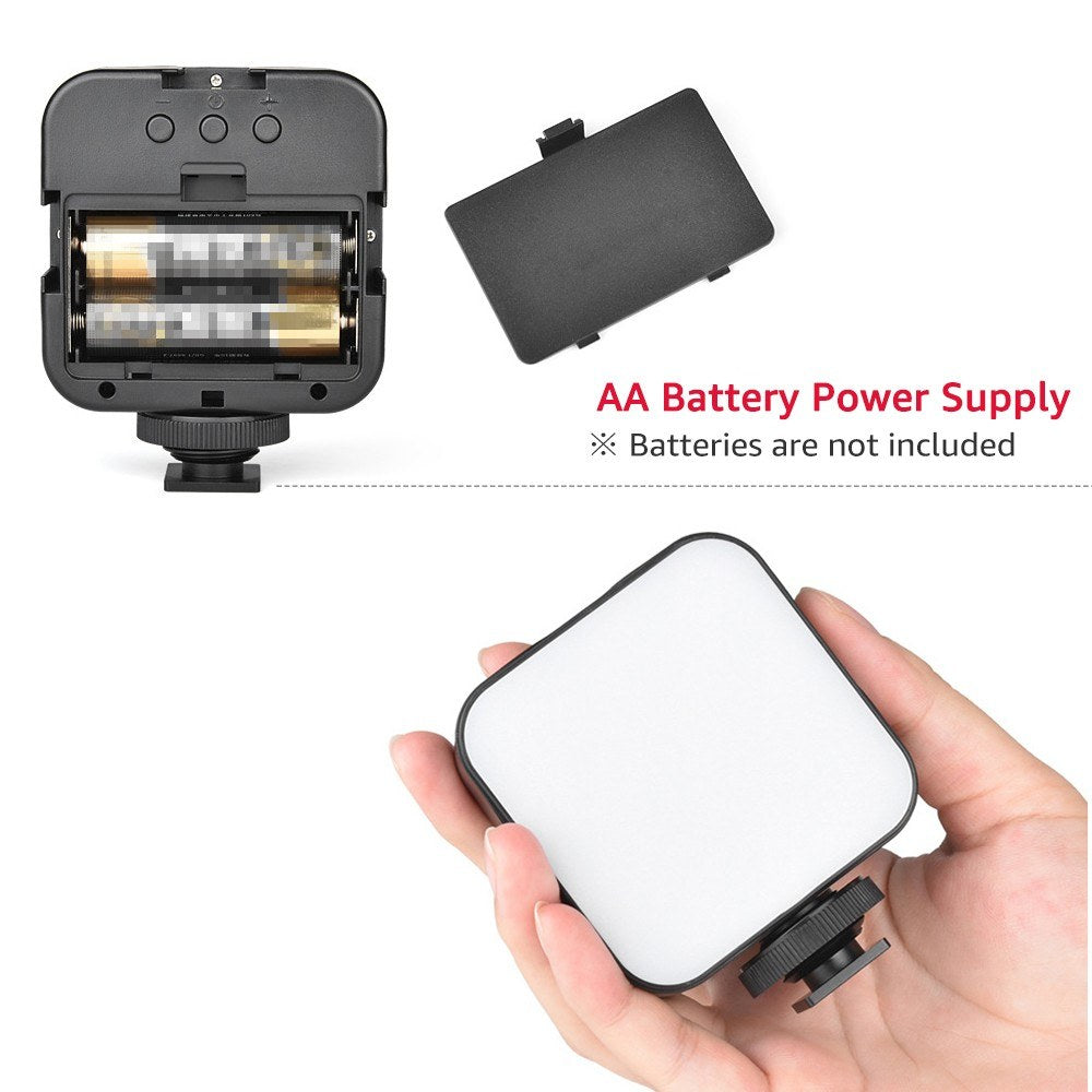 Mini Video Conference Lighting Kit with 5W Dimmable 6500K LED Light 3 Cold Shoe Mounts + Suction Cup Mount