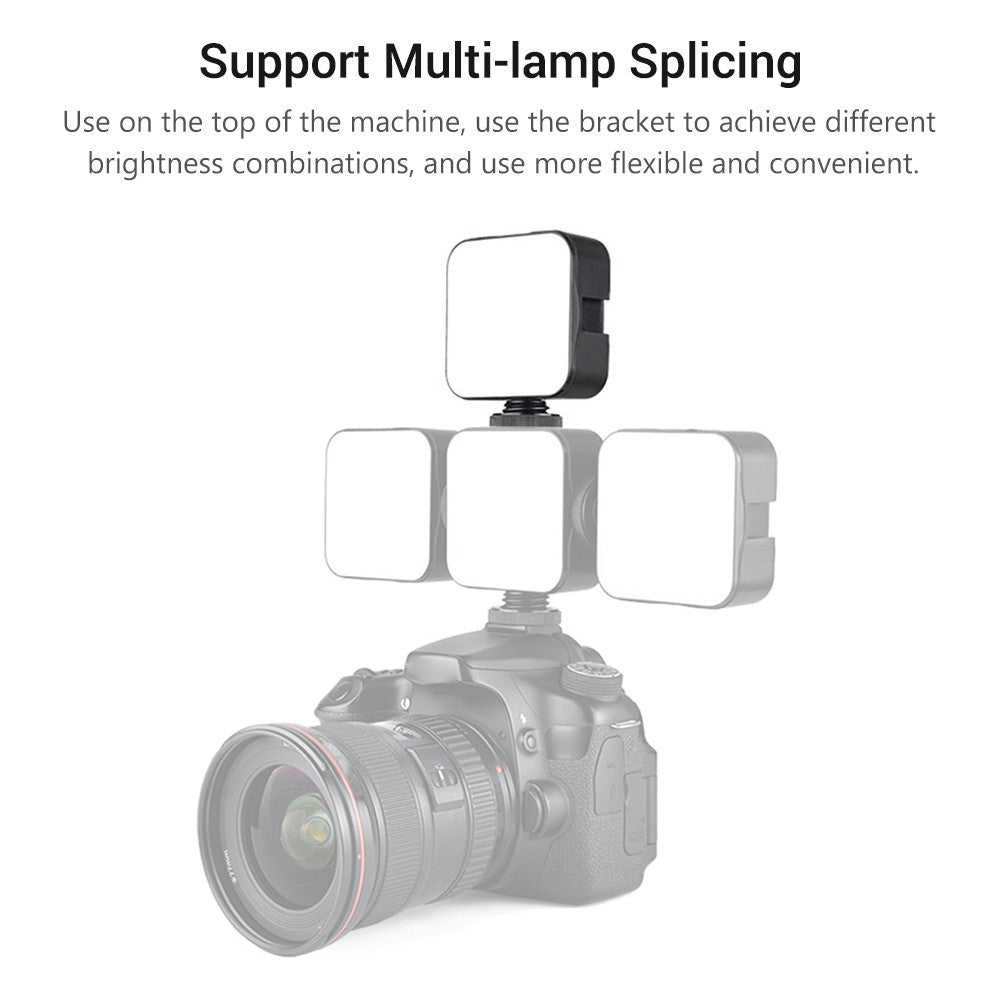 Mini Video Conference Lighting Kit with 5W Dimmable 6500K LED Light 3 Cold Shoe Mounts + Suction Cup Mount