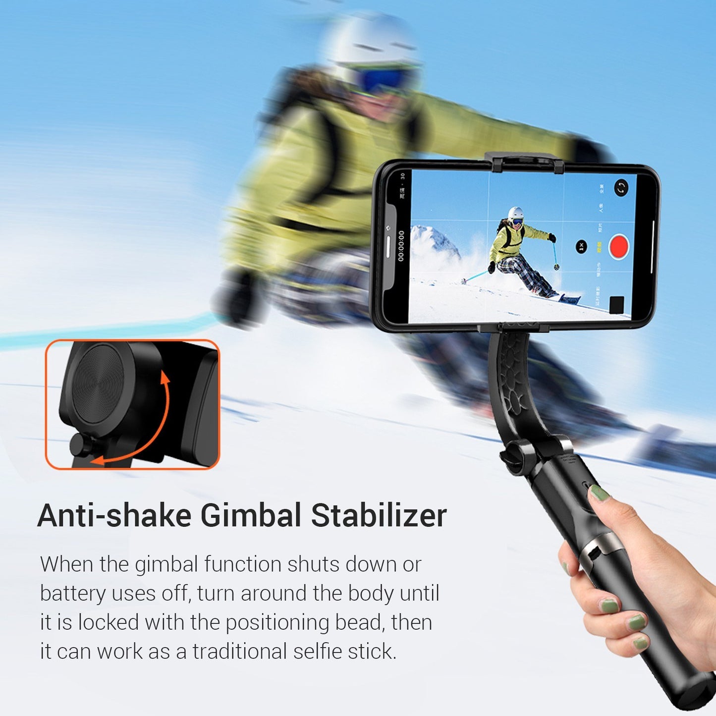 Multifunctional Handheld Smartphone Gimbal Stabilizer Extendable Selfie Stick Tripod Stand with Remote Shutter