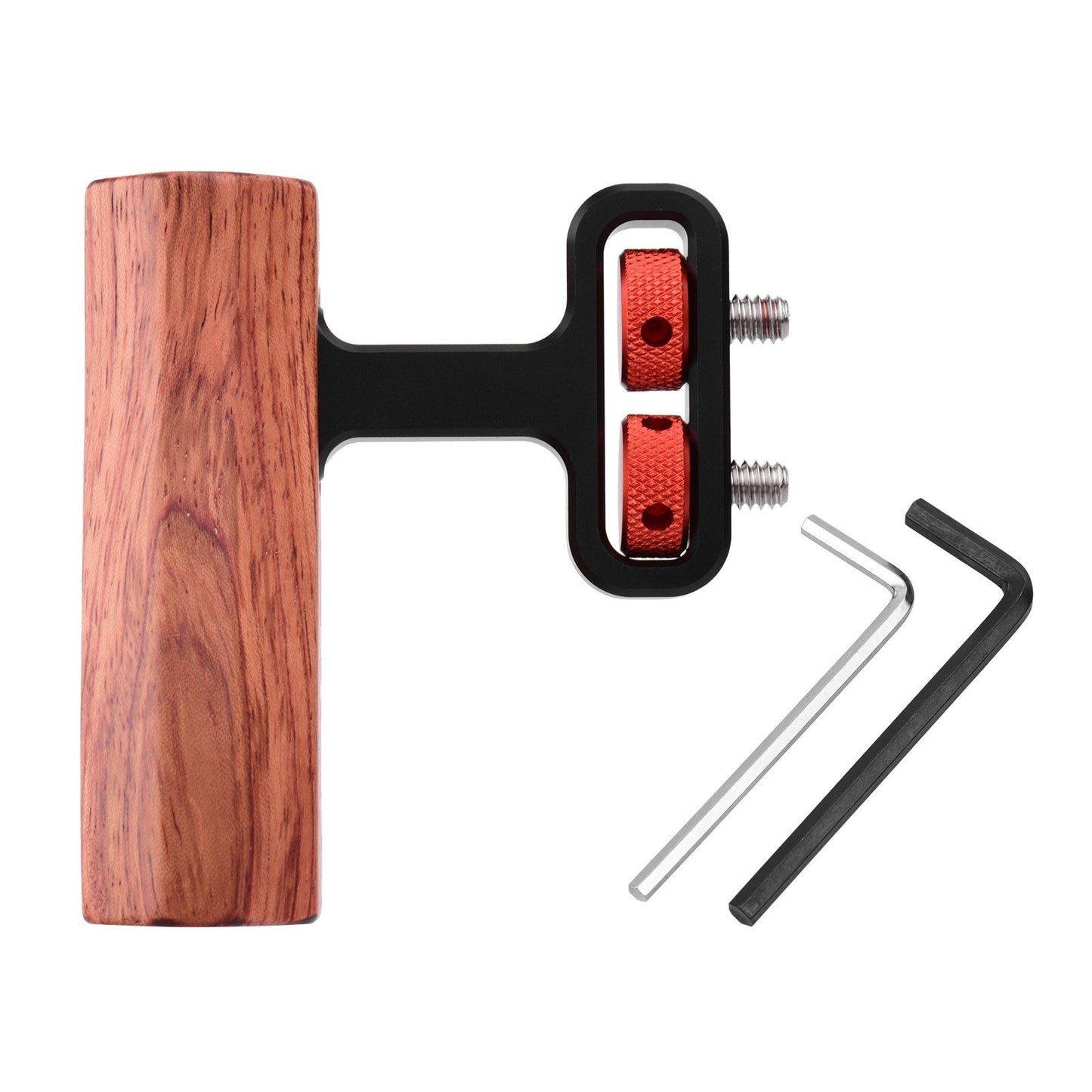 Universal Camera Cage Wooden Handle Side Hand Grip with 1/4 Inch Screw Mounts for All Camera Cages