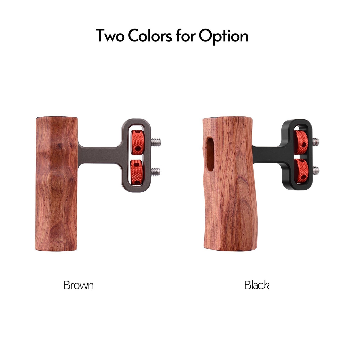 Universal Camera Cage Wooden Handle Side Hand Grip with 1/4 Inch Screw Mounts for All Camera Cages