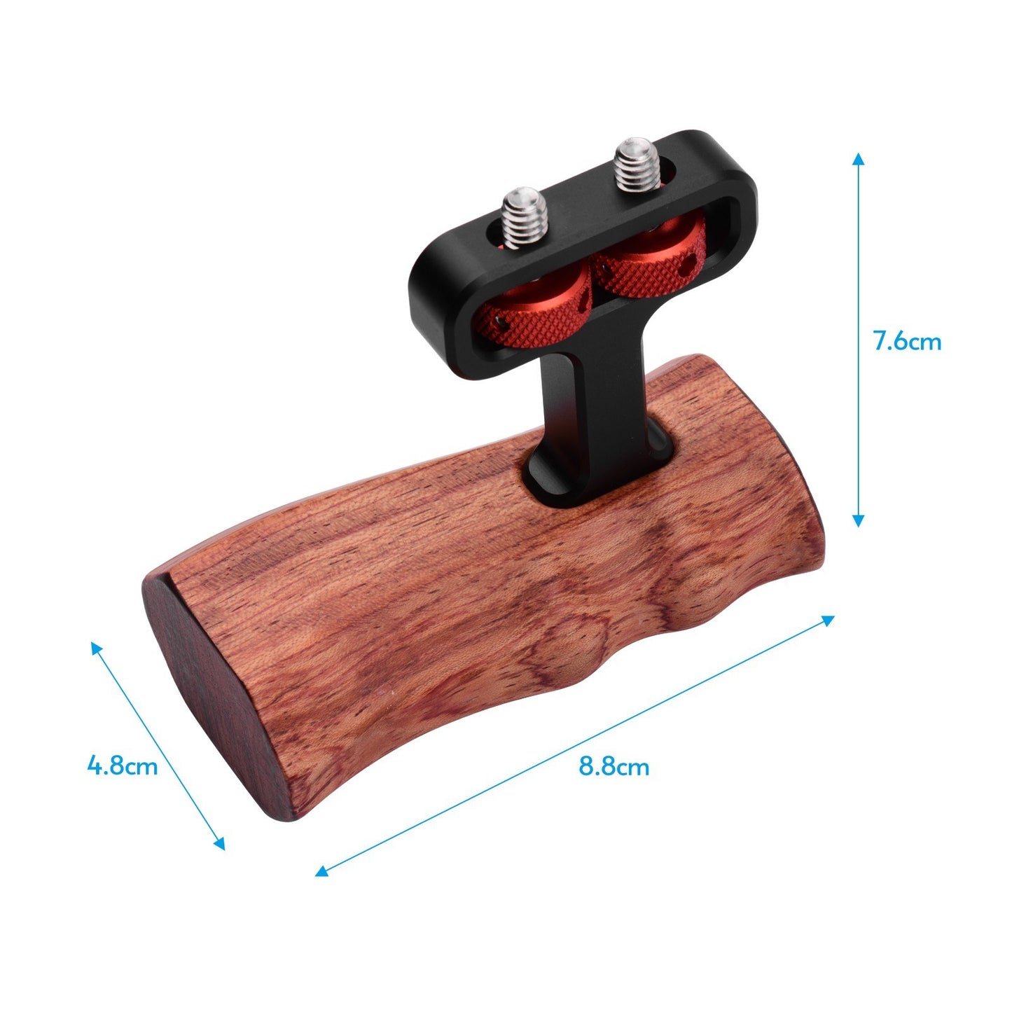Universal Camera Cage Wooden Handle Side Hand Grip with 1/4 Inch Screw Mounts for All Camera Cages