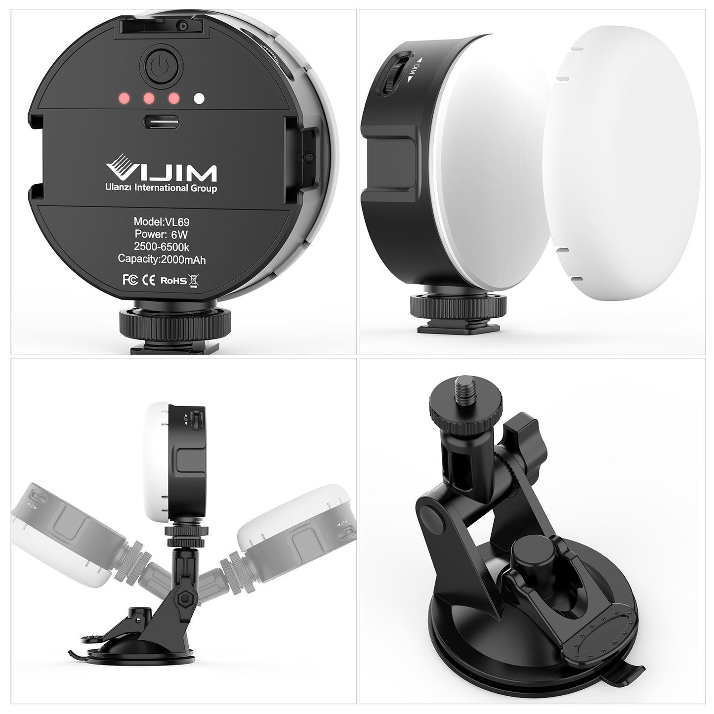 VIJIM VL69KIT Video Conference Lighting Kit with Suction Cup for Video Conference/Zoom Calls/Live Streaming/Self-Broadcast/TikTok