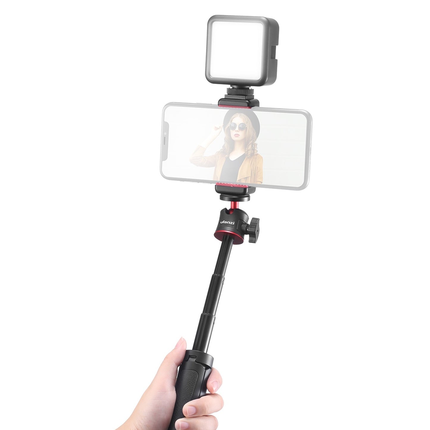 ULANZI Combo 7 Selfie Stick Tripod Phone Tripod Stand with Fill Light Detachable Holder for Live Stream Makeup YouTube Video Vlog