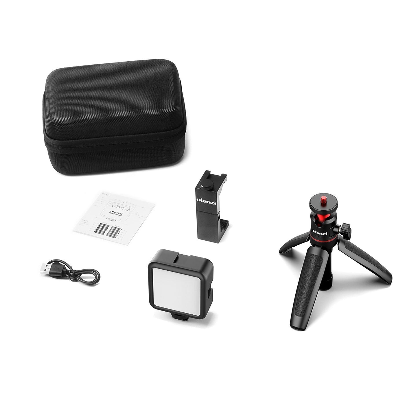 ULANZI Combo 6 Selfie Stick Tripod with Fill Light Detachable Holder for iPhone Android iPhone Video Recording Live Stream Makeup