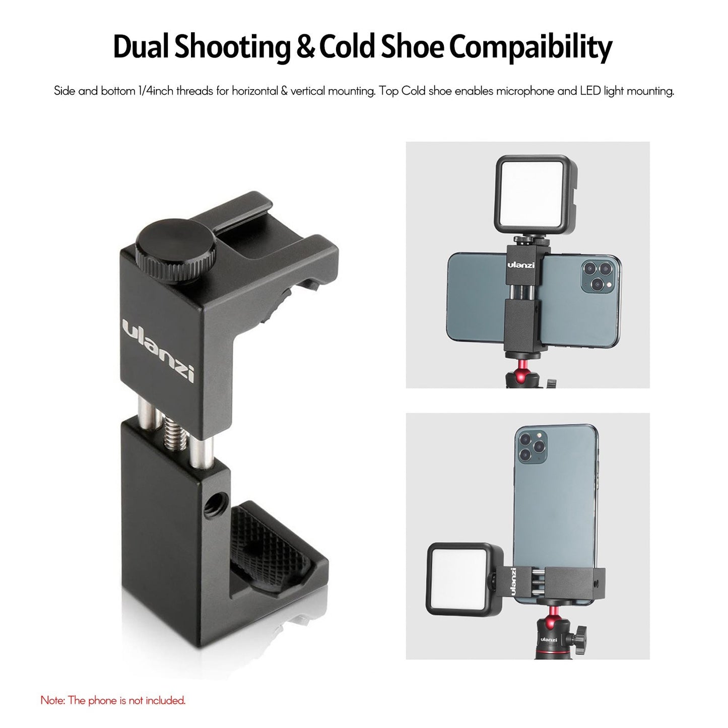 ULANZI Combo 6 Selfie Stick Tripod with Fill Light Detachable Holder for iPhone Android iPhone Video Recording Live Stream Makeup