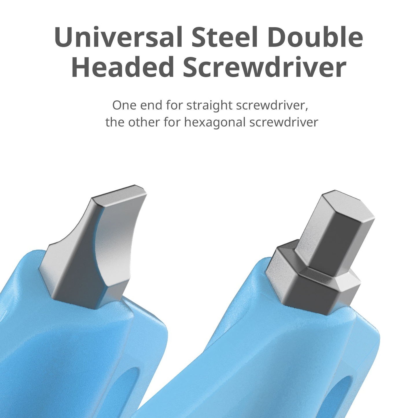 Uniqkart 2-in-1 Mini Screwdriver Dual Heads Straight Hexagonal Screw-Driver Portable Photography Accessory - Sky Blue