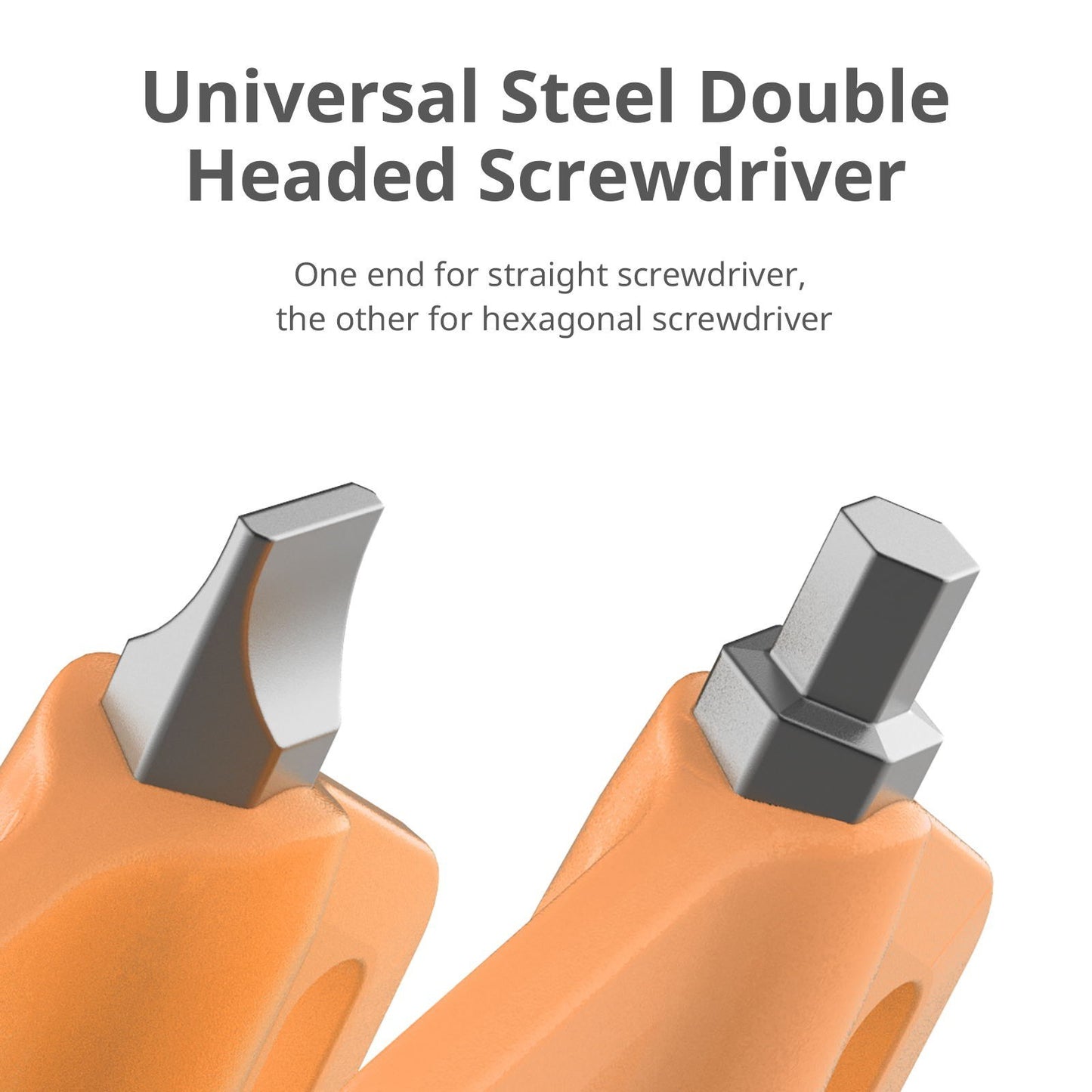 Uniqkart 2-in-1 Mini Screwdriver Dual Heads Straight Hexagonal Screw-Driver Portable Photography Accessory - Orange