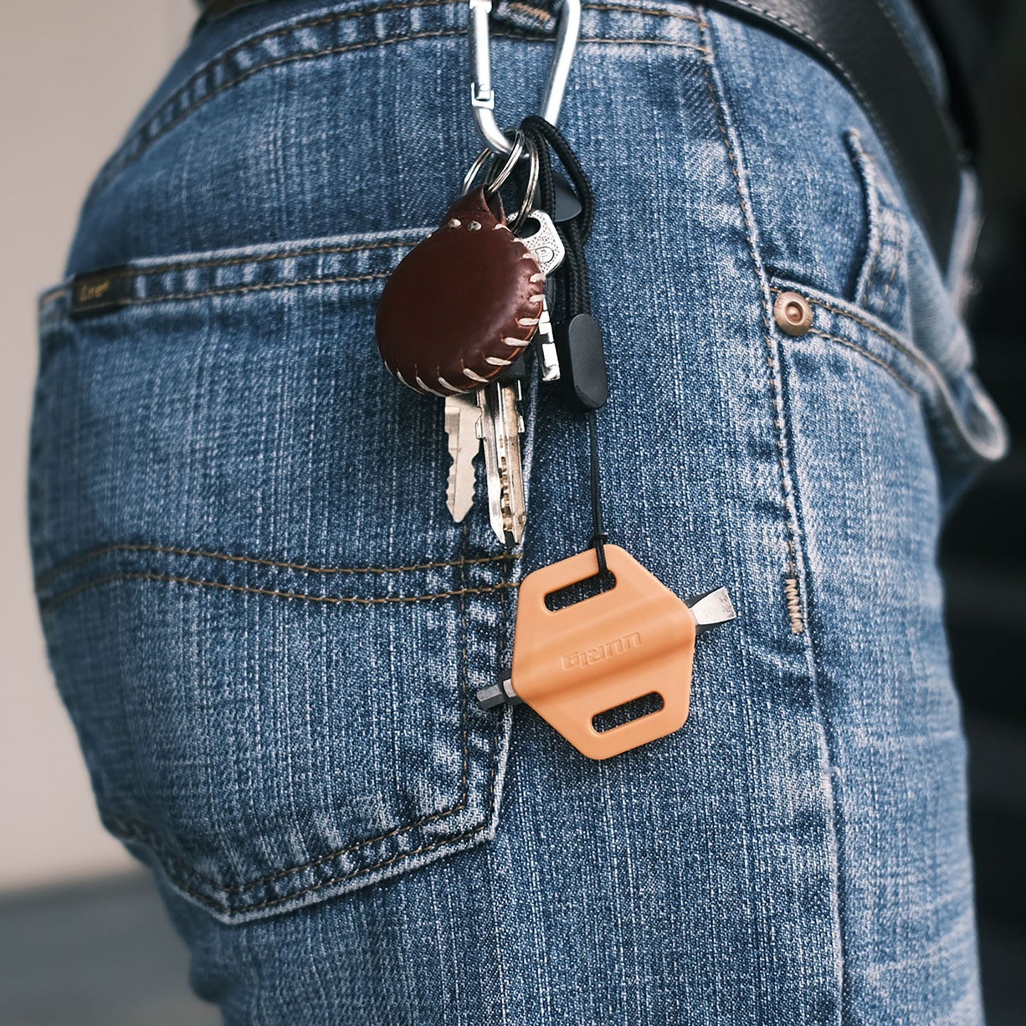 Uniqkart 2-in-1 Mini Screwdriver Dual Heads Straight Hexagonal Screw-Driver Portable Photography Accessory - Orange