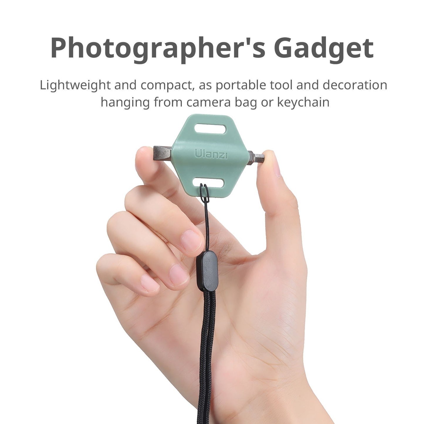 Uniqkart 2-in-1 Mini Screwdriver Dual Heads Straight Hexagonal Screw-Driver Portable Photography Accessory - Army Green