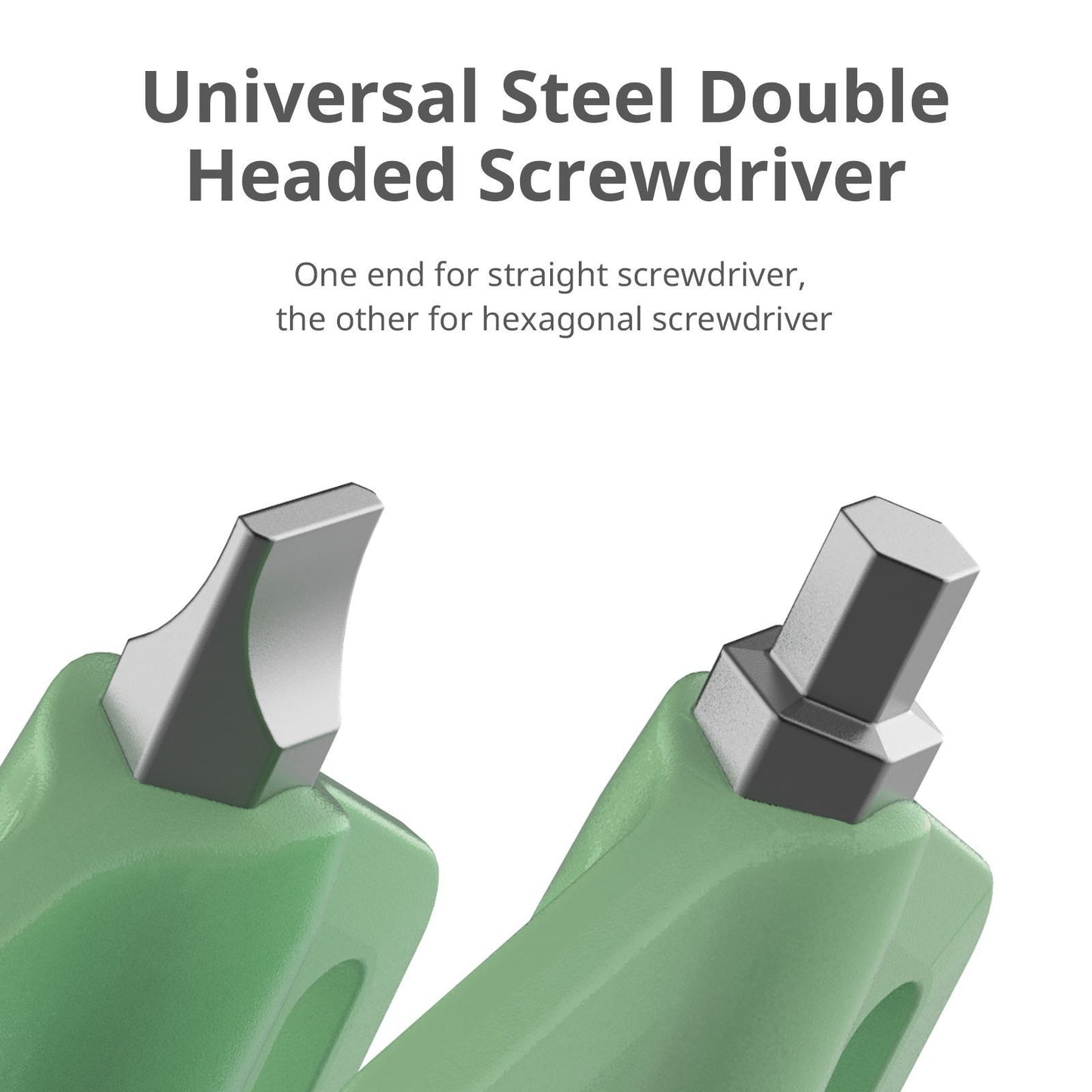 Uniqkart 2-in-1 Mini Screwdriver Dual Heads Straight Hexagonal Screw-Driver Portable Photography Accessory - Army Green