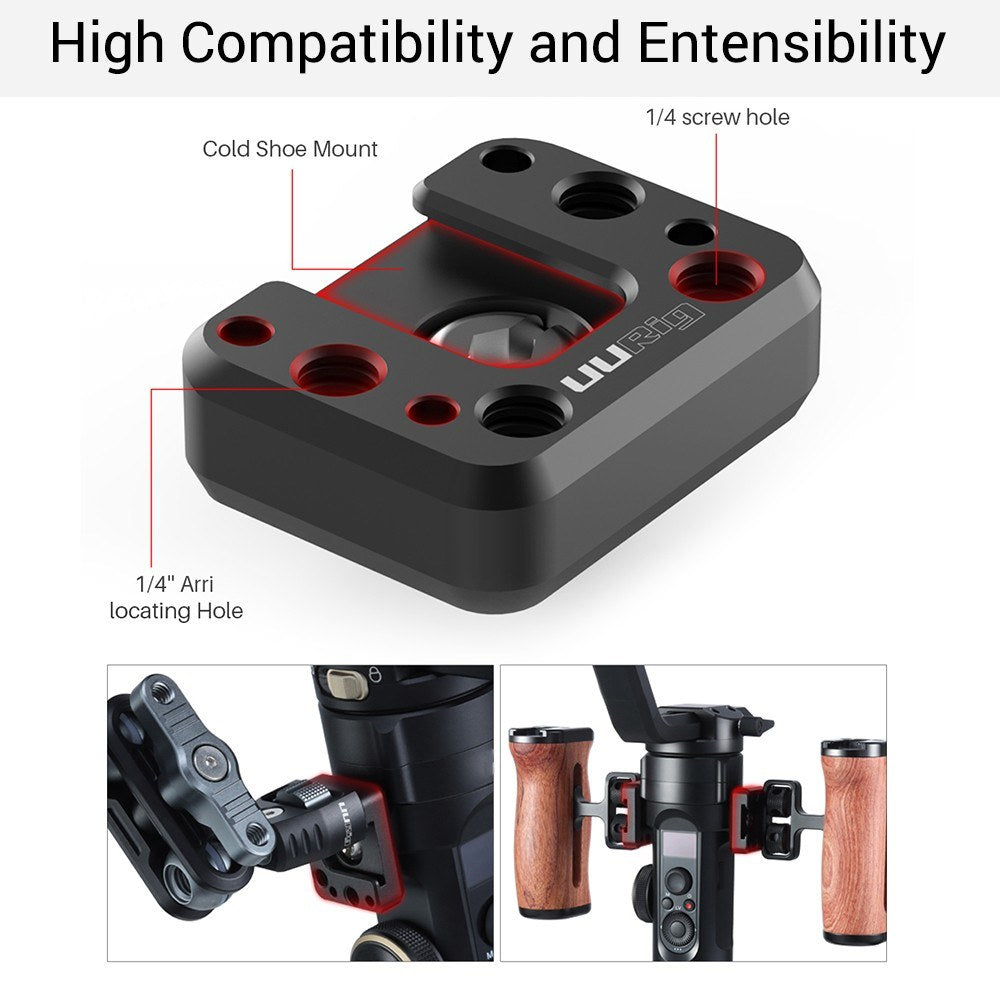 Uniqkart R070 Gimbal Stabilizer Mount Plate Extension Plate Compatible with ZHIYUN Crane 2S