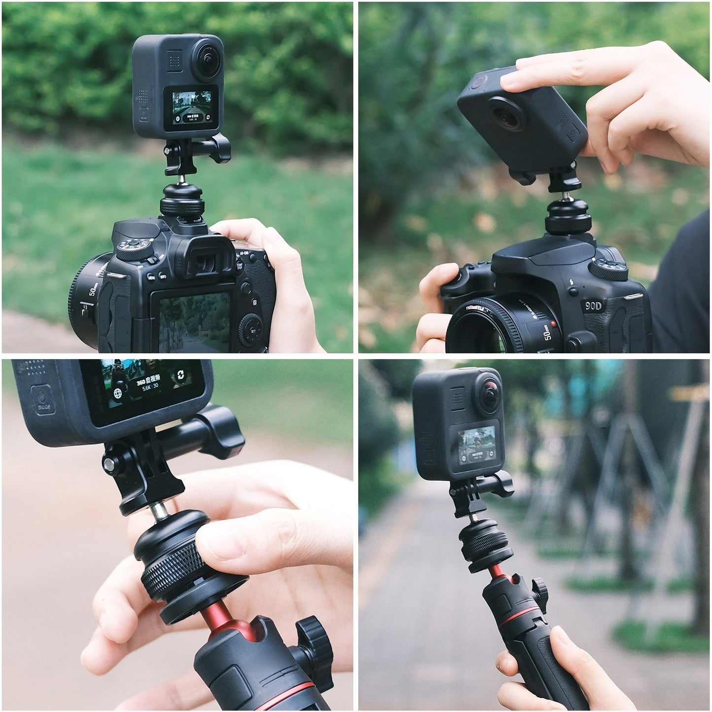 Ulanzi GP-6 Cold Shoe Mount Adapter Aluminum Alloy 360° Rotation Ball Head for GoPro Hero