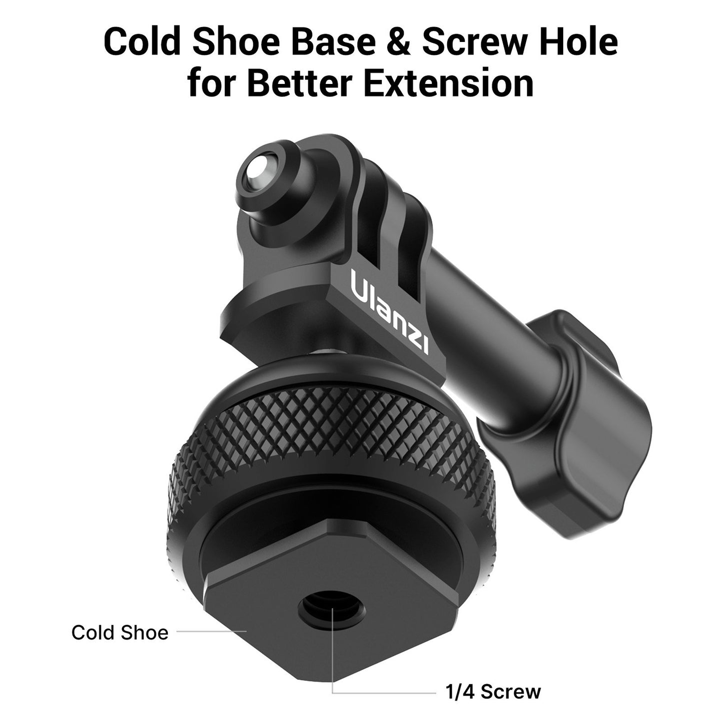 Ulanzi GP-6 Cold Shoe Mount Adapter Aluminum Alloy 360° Rotation Ball Head for GoPro Hero