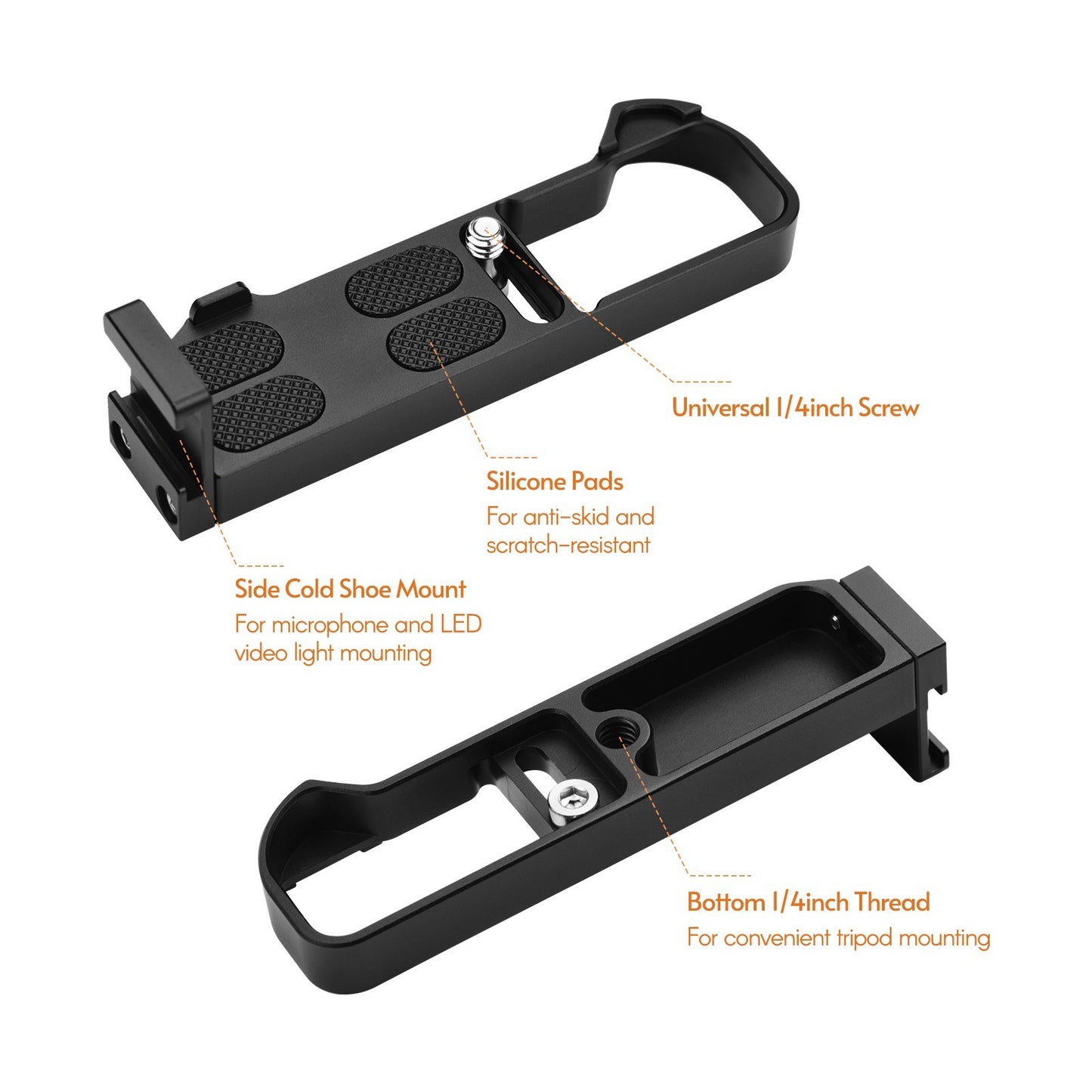 L Mount Plate with Cold Shoe 1/4 Screw Wrench Replacement for Canon G7X Mark III/II Camera