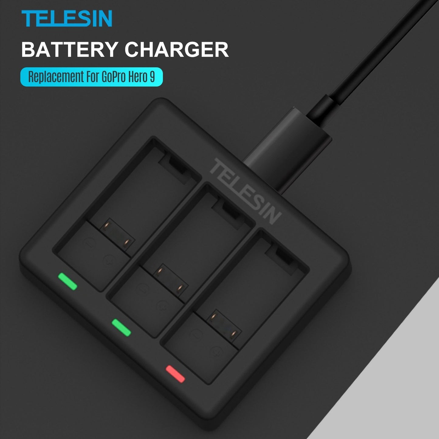 TELESIN GP-BCG-902 Camera Battery Charger Replacement for GoPro HERO 9 Camera