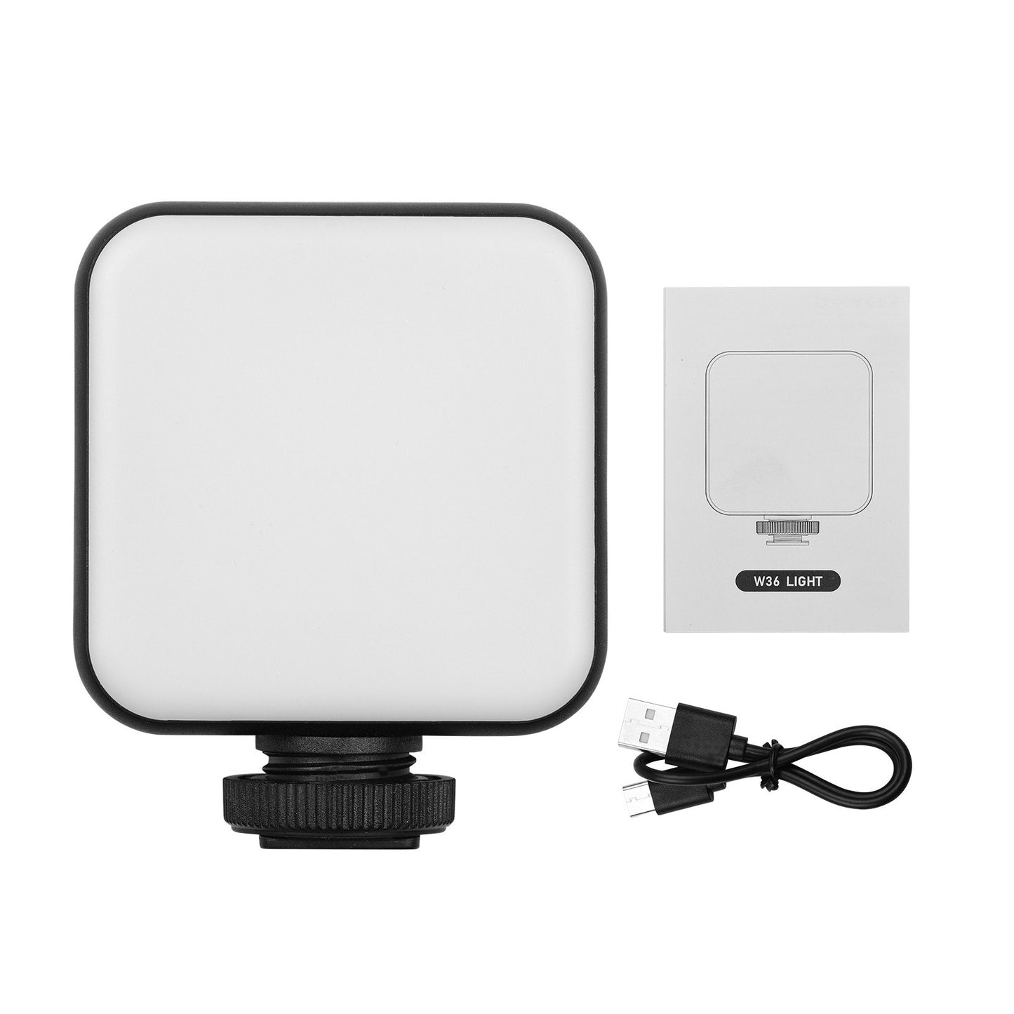 Andoer W36 Mini Video LED Light 5600K Dimmable 4W with 3 Cold Shoe Mounts