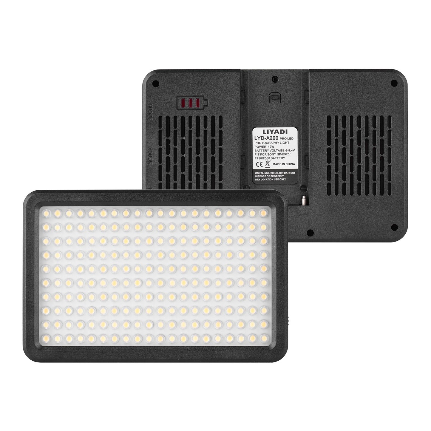 Portable LED Photography Fill-in Light 12W 3200K/5600K Bi-Color Temperature Adjustable Brightness for DSLR Camera