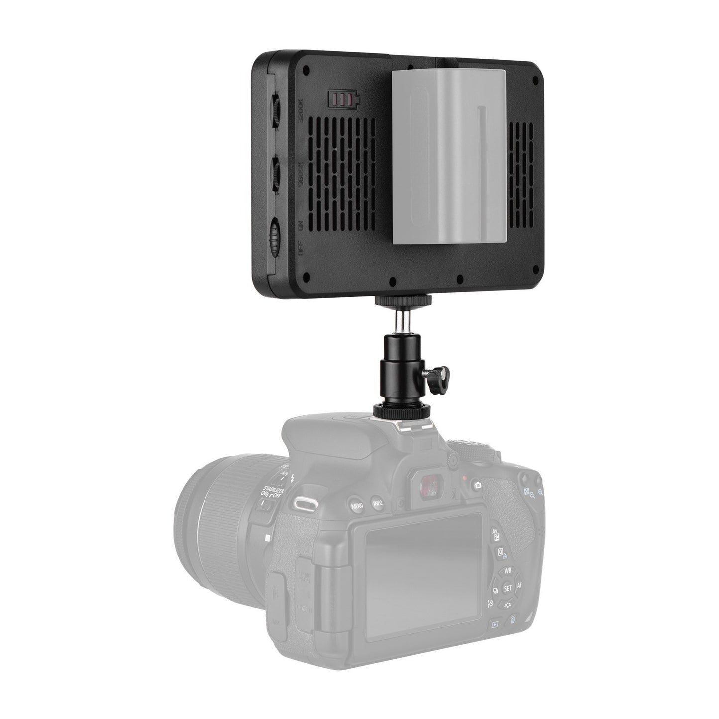 Portable LED Photography Fill-in Light 12W 3200K/5600K Bi-Color Temperature Adjustable Brightness for DSLR Camera