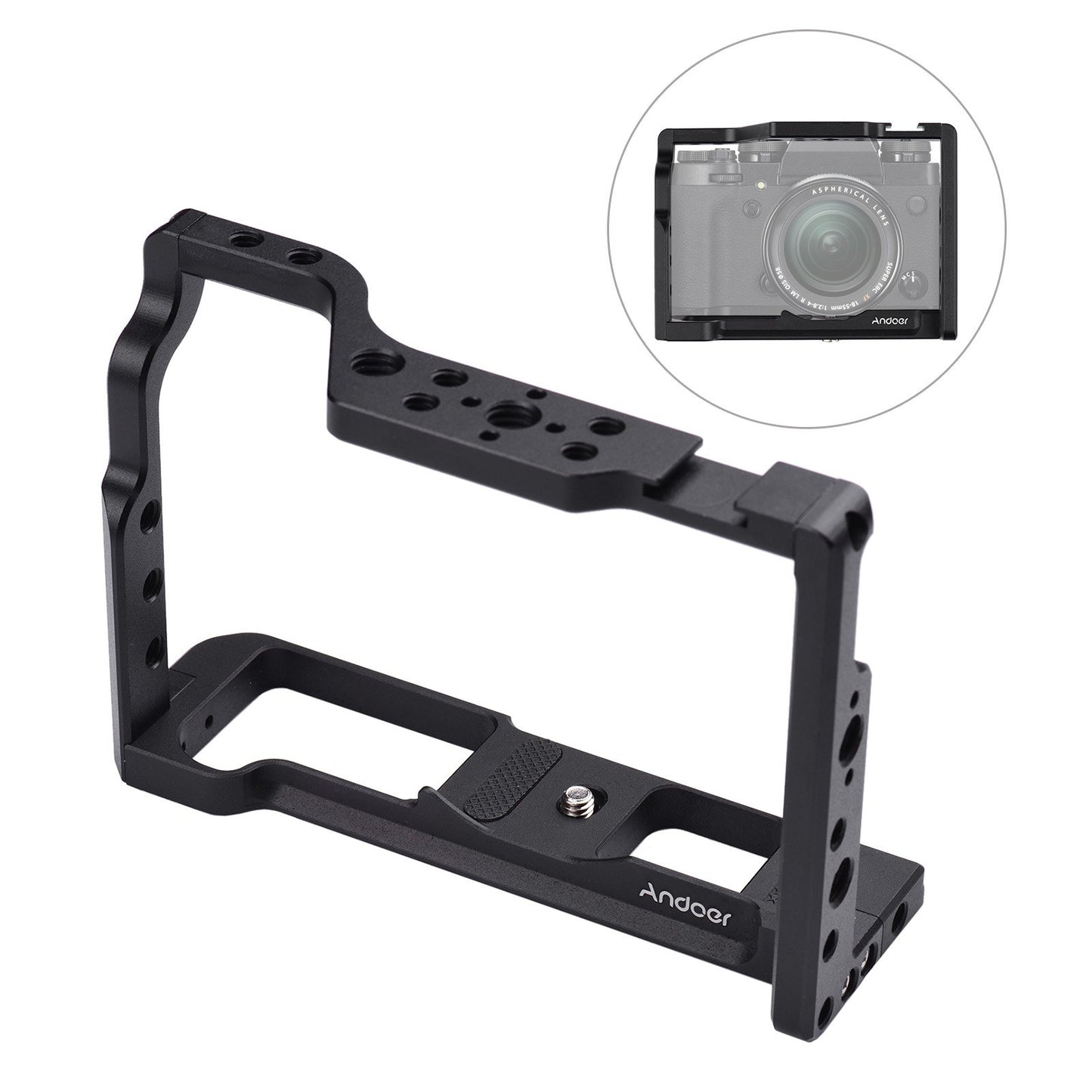 Andoer Aluminum Alloy Camera Cage Protective Vlog Cage Film Making System for Fujifilm X-T3 X-T2 ILDC Camera