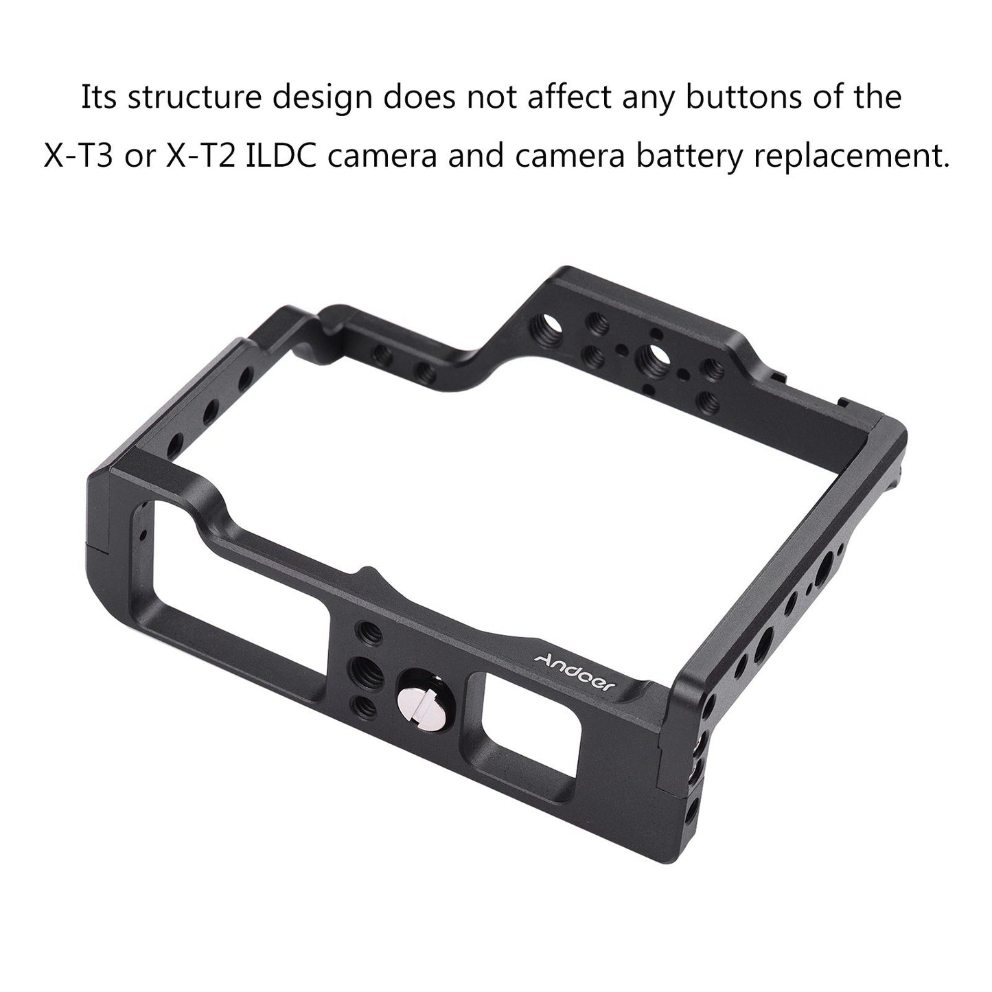Andoer Aluminum Alloy Camera Cage Protective Vlog Cage Film Making System for Fujifilm X-T3 X-T2 ILDC Camera