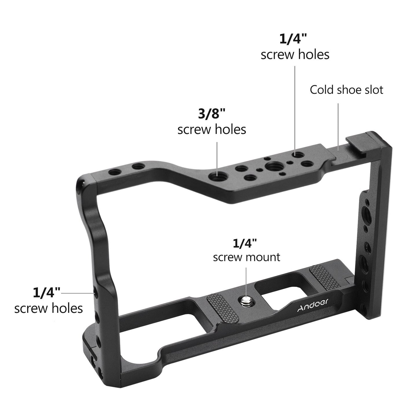Andoer Aluminum Alloy Camera Cage Protective Vlog Cage Film Making System for Fujifilm X-T3 X-T2 ILDC Camera