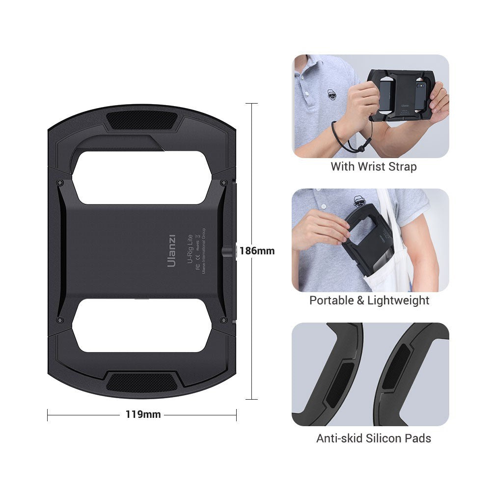 Ulanzi U-Rig Lite Video Vlog Phone Rig Cage with Triple Cold Shoe