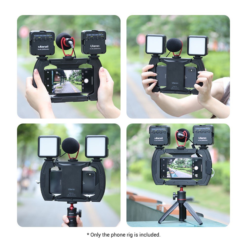 Ulanzi U-Rig Lite Video Vlog Phone Rig Cage with Triple Cold Shoe