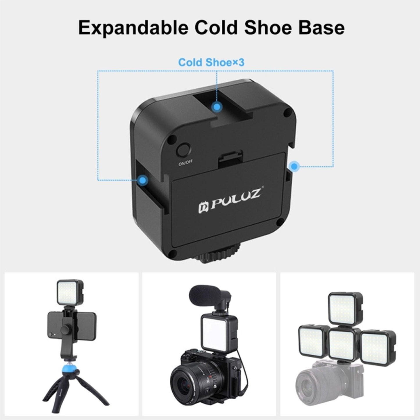 Puluz 3W Camera Fill Light 49 Lamp Beads Dimmable Brightness Portable Video Making Light