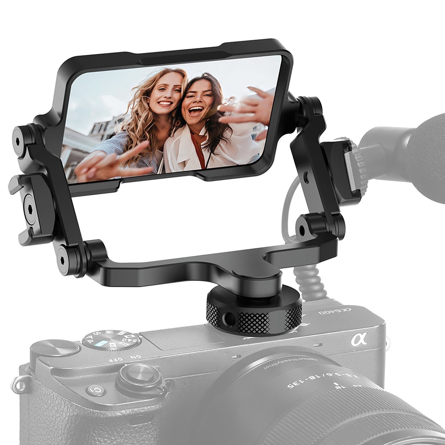 Uniqkart PT-14 Camera Flip Mirror Bracket Selfie Vlog 360 Degree Rotation Mount for Mirrorless Camera